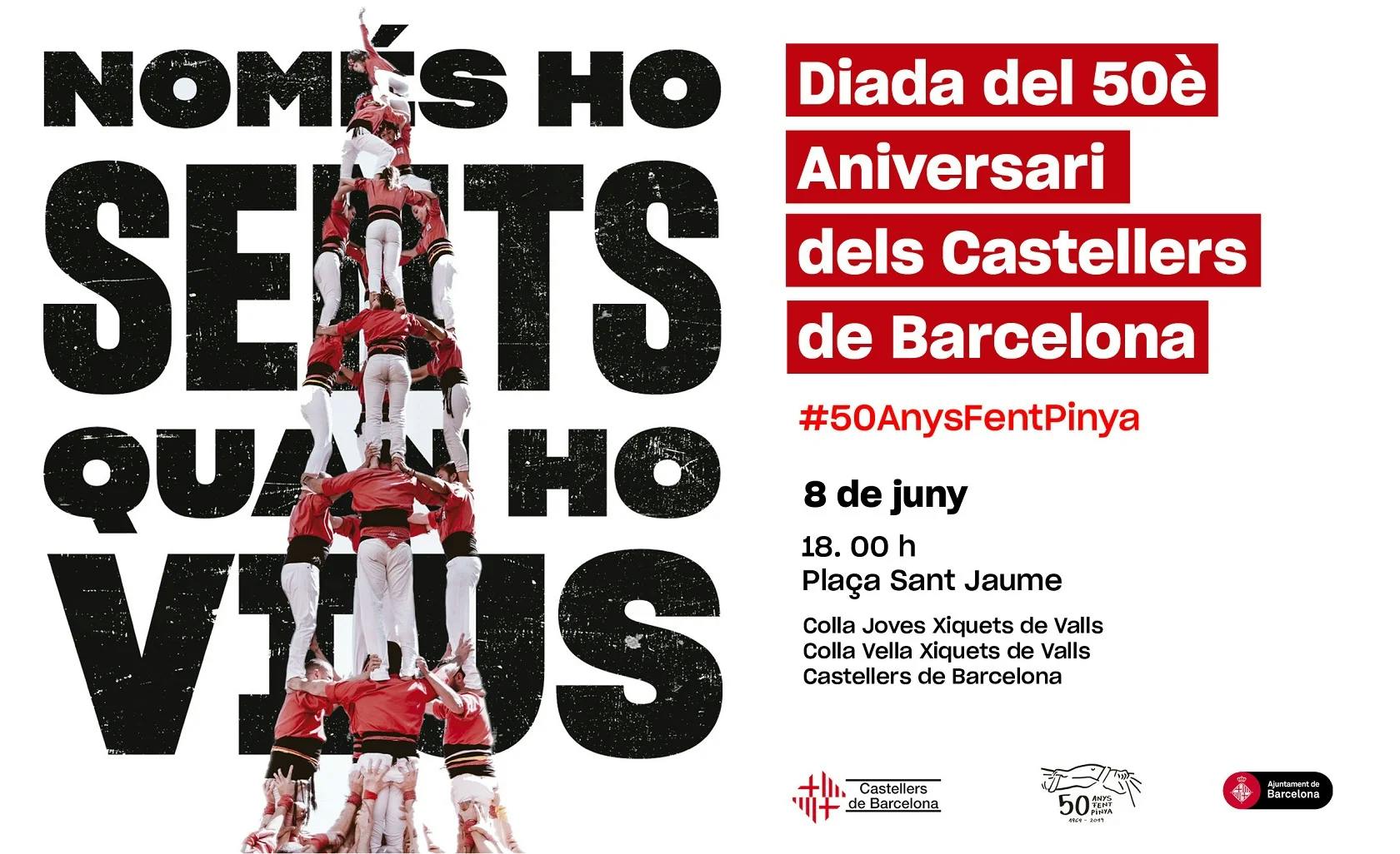 Els Castellers de Barcelona celebren el seu 50è Aniversari amb una gran diada