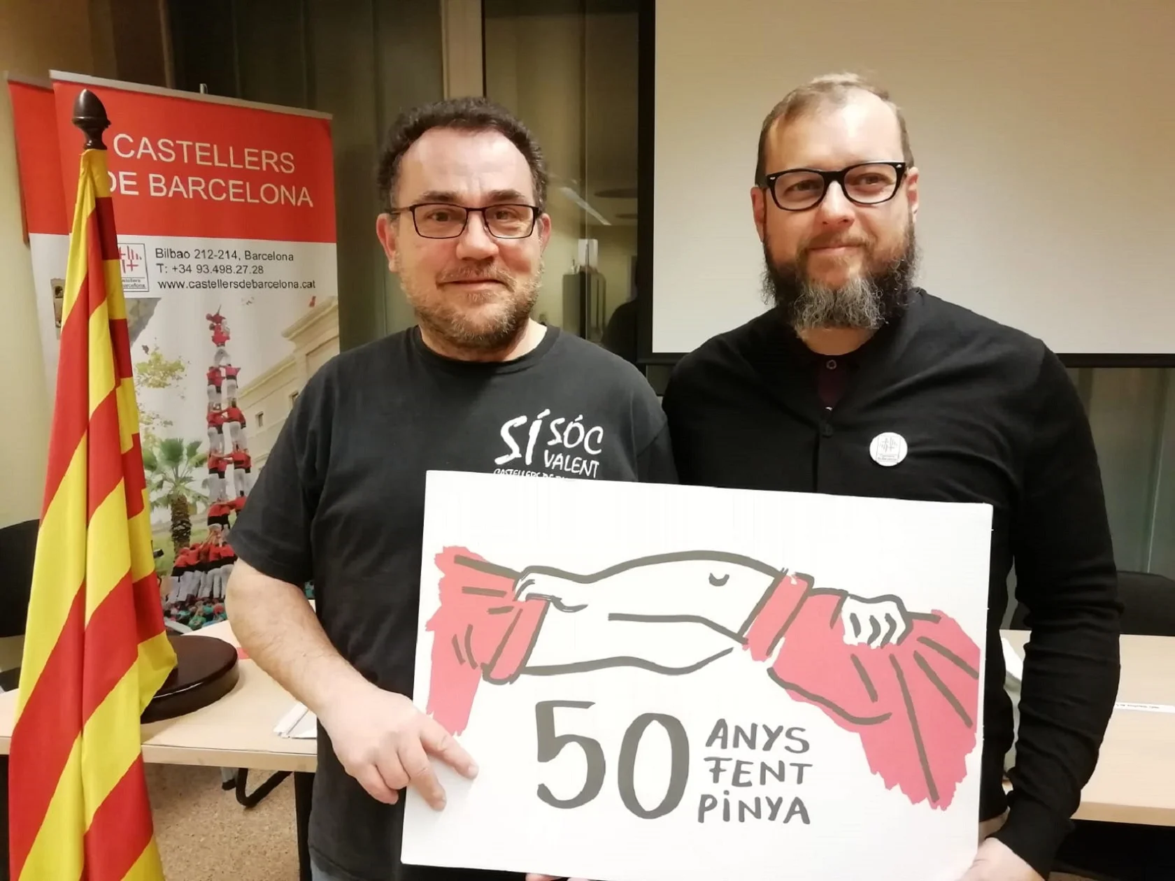Jaume Montolio i Ramon Gil - Cap de colla i President_ Foto Castellers de Barcelona