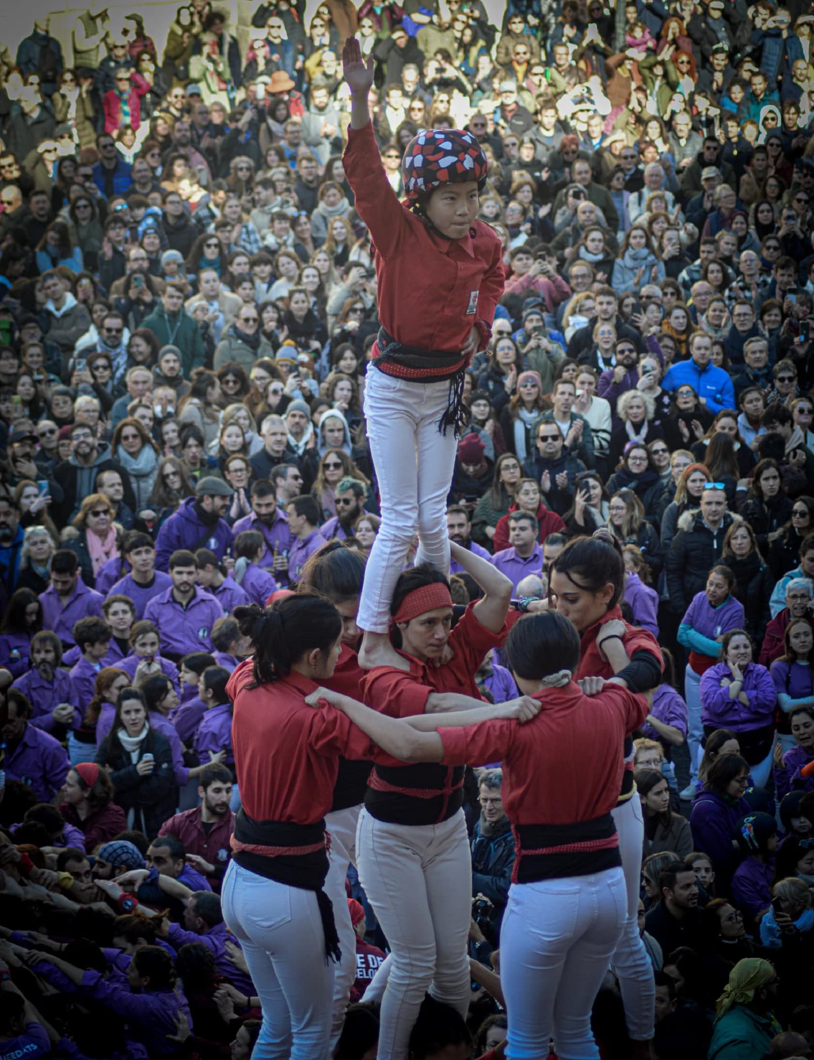 4d7a dels Castellers de Barcelona a la diada de Santa Eulàlia